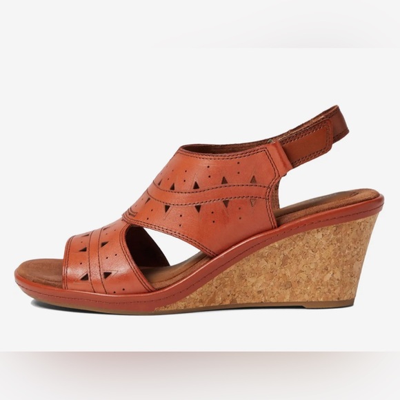 COBB HILL - Janna Perf Sling Back Cork Wedge Sandal Russet Color    US 7… - Picture 4 of 11